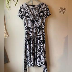 INC Paisley Soft V Neck Summer Dress Small